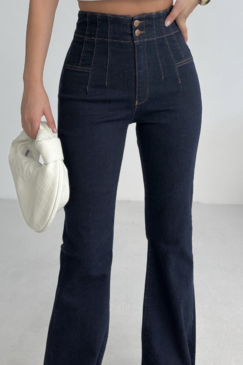 XLJ Flared Jeans with Darts on Front Waist - Moorhead