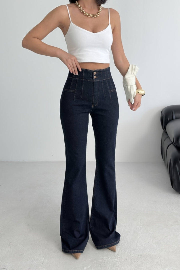 XLJ Flared Jeans with Darts on Front Waist - Moorhead