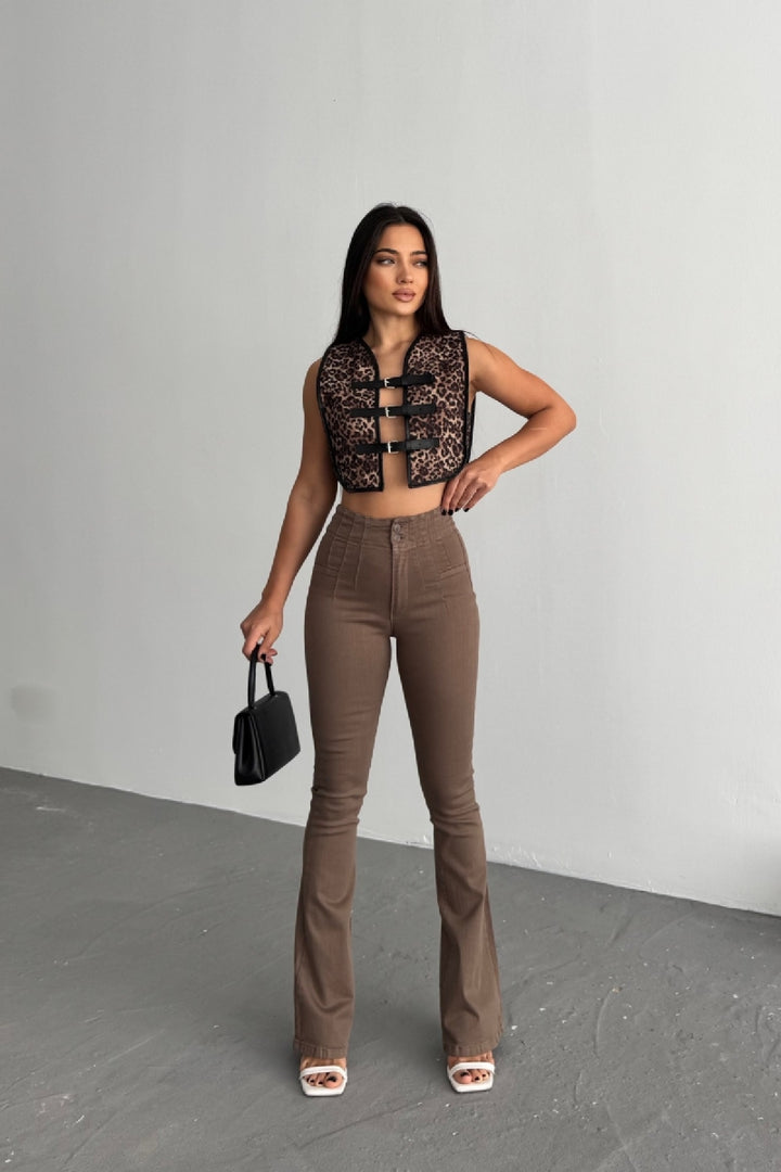 XLJ Flared Jeans with Darts on Front Waist - Aurora