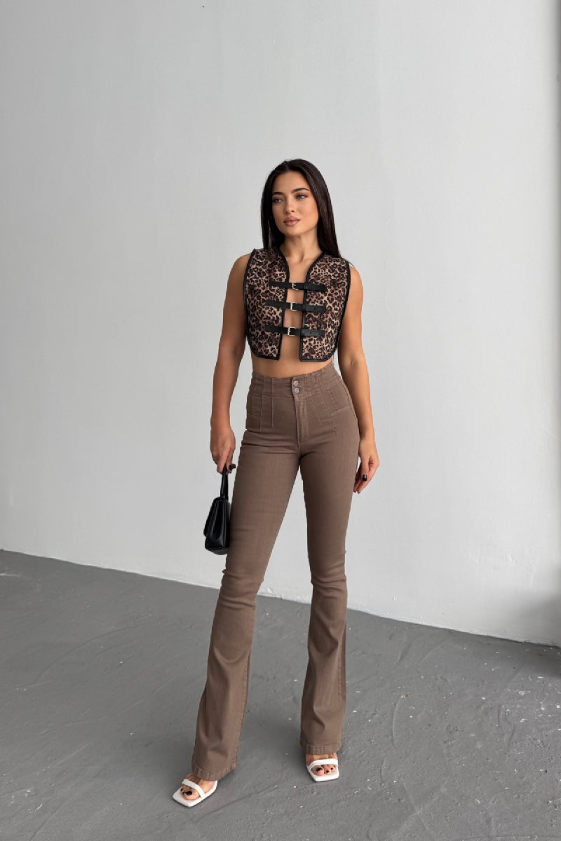 XLJ Flared Jeans with Darts on Front Waist - Aurora