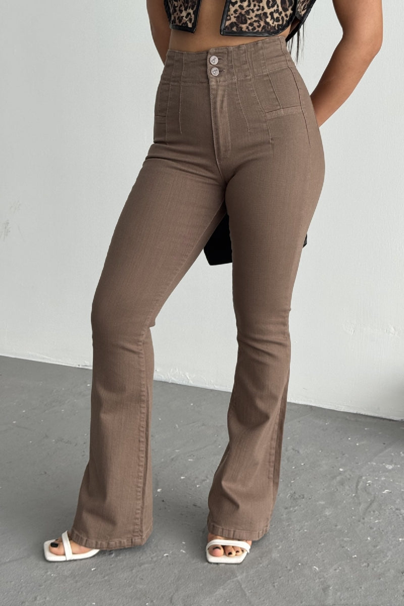 XLJ Flared Jeans with Darts on Front Waist - Aurora