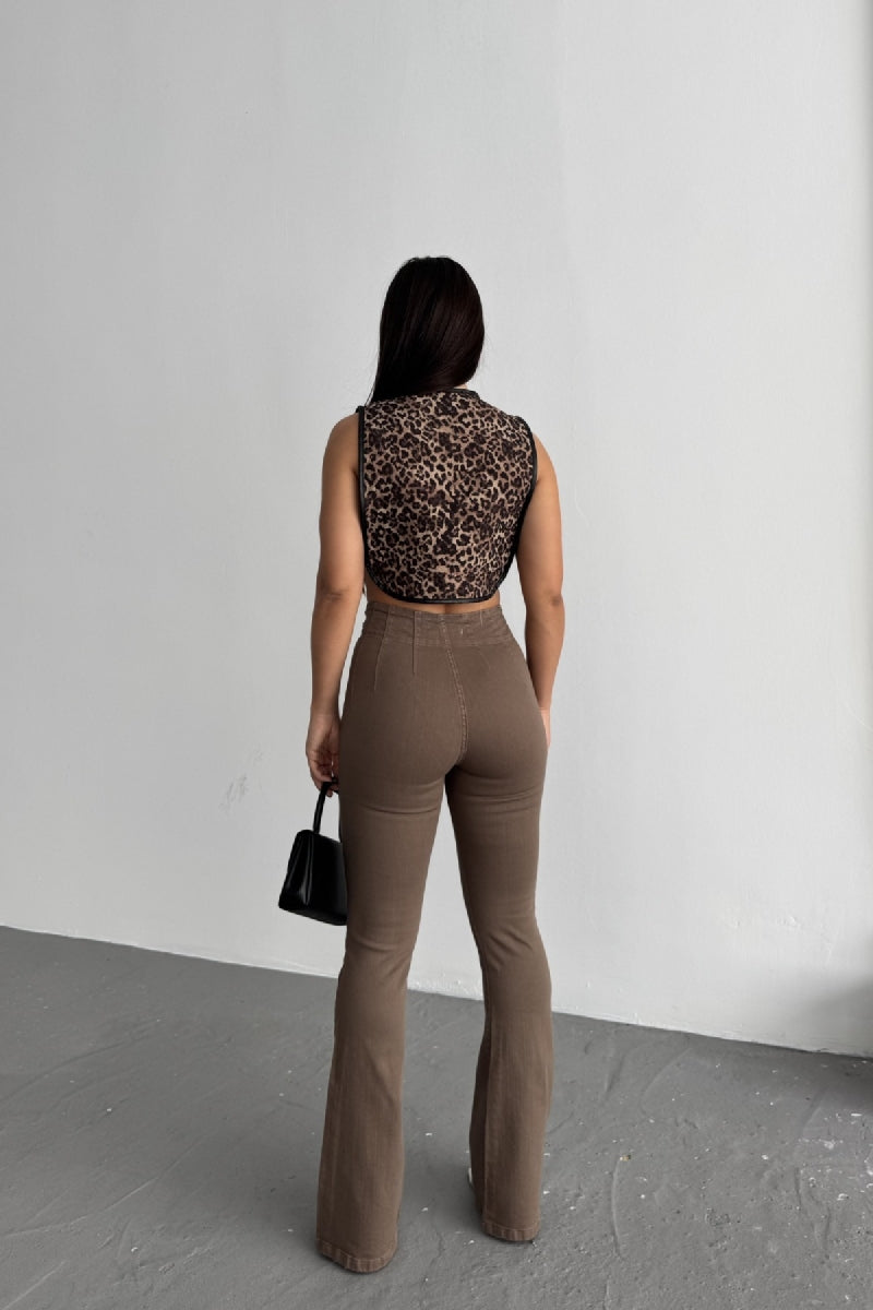 XLJ Flared Jeans with Darts on Front Waist - Aurora