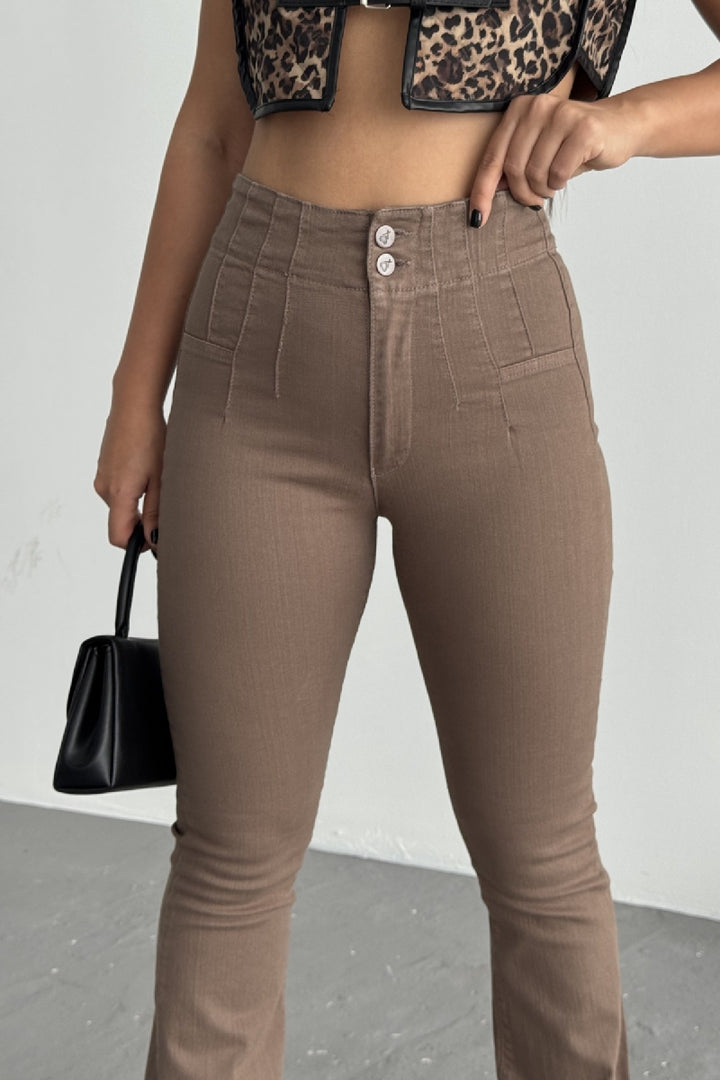 XLJ Flared Jeans with Darts on Front Waist - Aurora