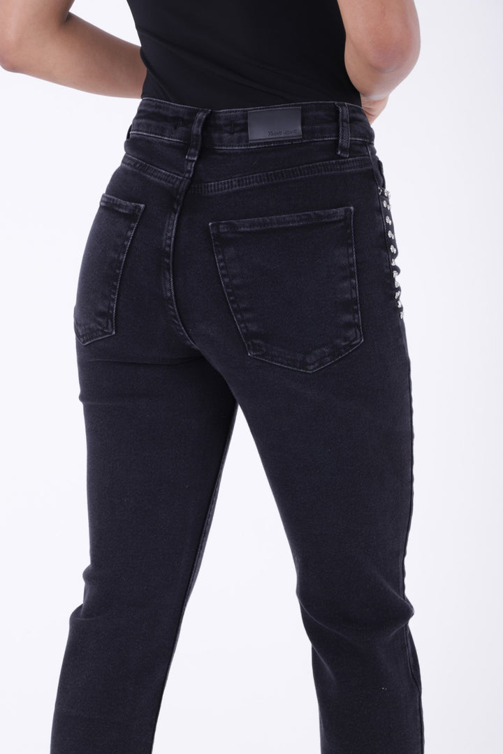 XLJ Mom Jean with Decorative Parts on Pockets and Hems  - Thessaloníki