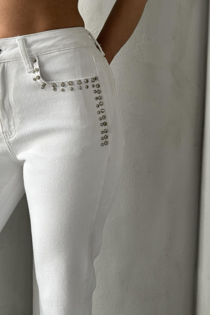 XLJ Mom Jean with Decorative Parts on Pockets and Hems  - Frankenthal