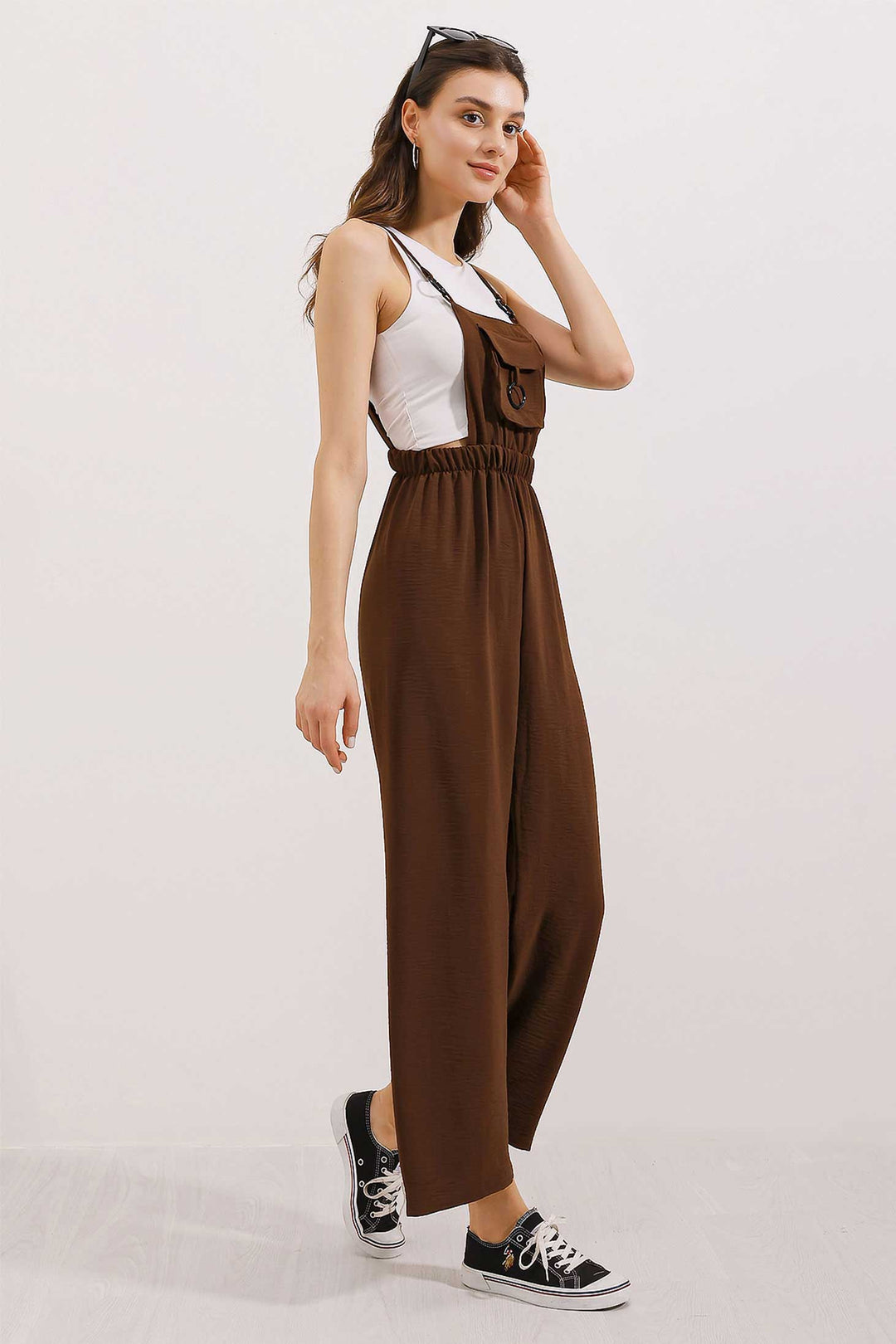 BGD Women Hanging Gardener Overalls - Brown - Brookhaven