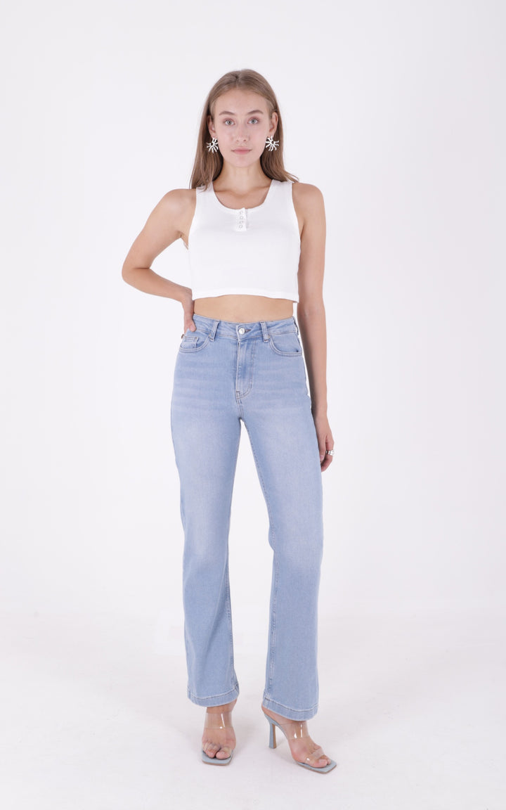 XLJ Stitched Hems Wide Leg Relaxed Jean Mixed - Skenderaj