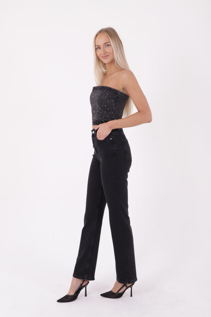 XLJ Stitched Hems Wide Leg Relaxed Jean Mixed - Tuxpan