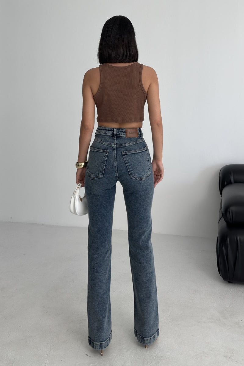 XLJ Stitched Hems Wide Leg Relaxed Jean Mixed - Conway