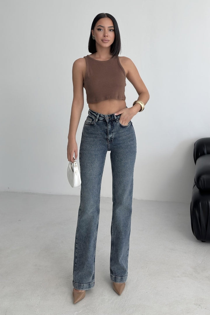 XLJ Stitched Hems Wide Leg Relaxed Jean Mixed - Conway