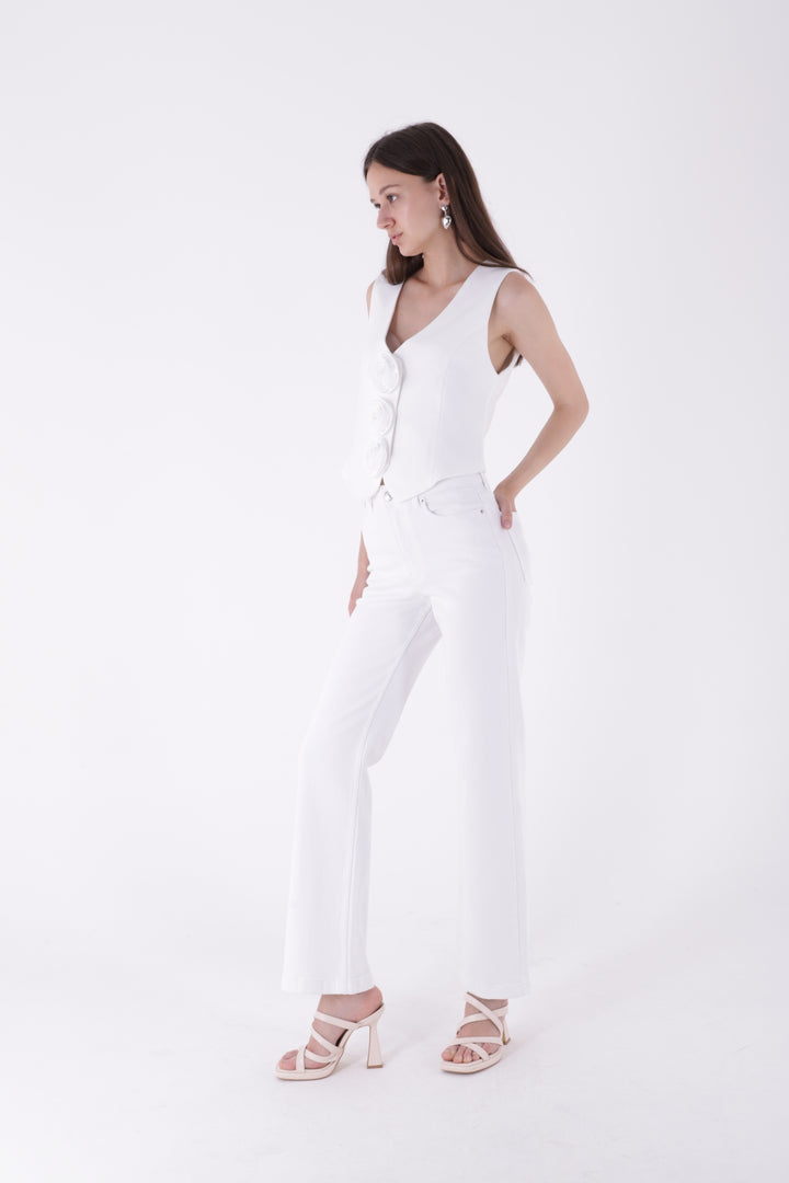 XLJ Stitched Hems Wide Leg Relaxed Jean Mixed - Bellevue