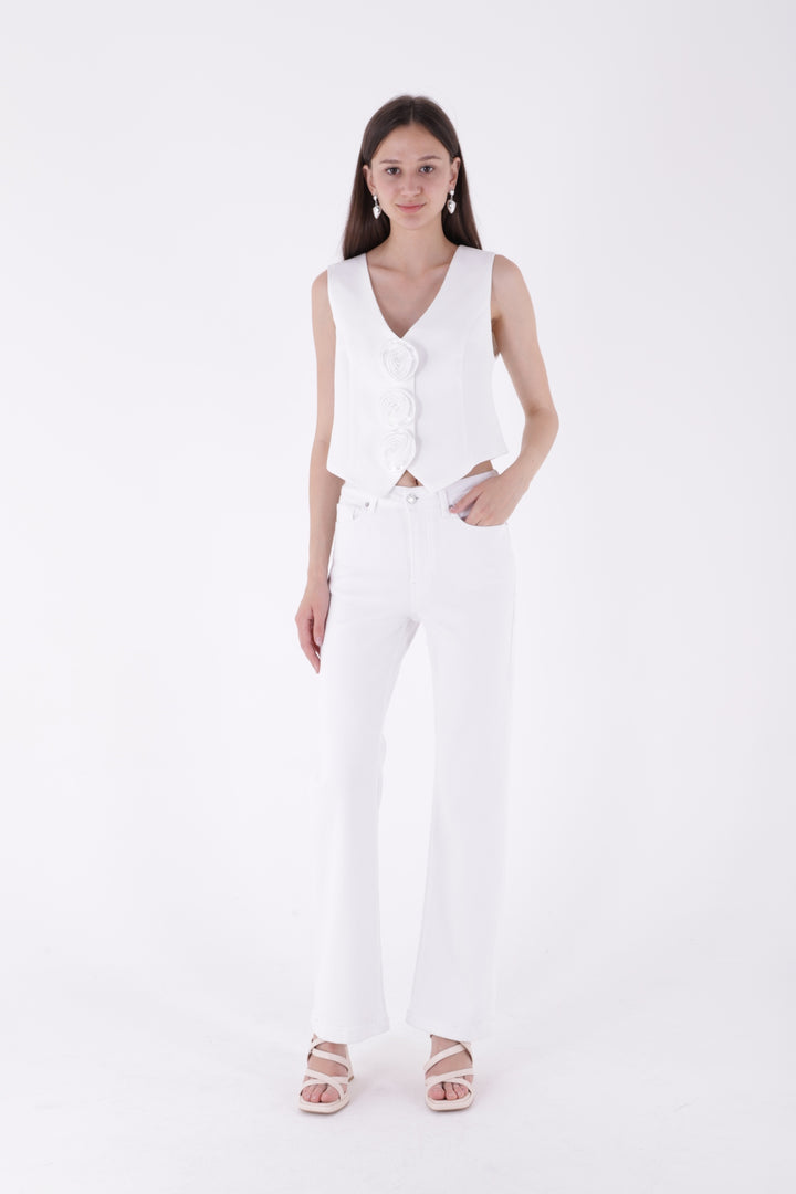 XLJ Stitched Hems Wide Leg Relaxed Jean Mixed - Bellevue