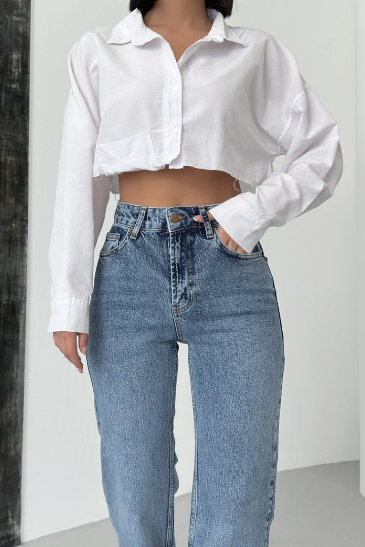 XLJ Stove Pipe Leg High Waist Jeans - Weston