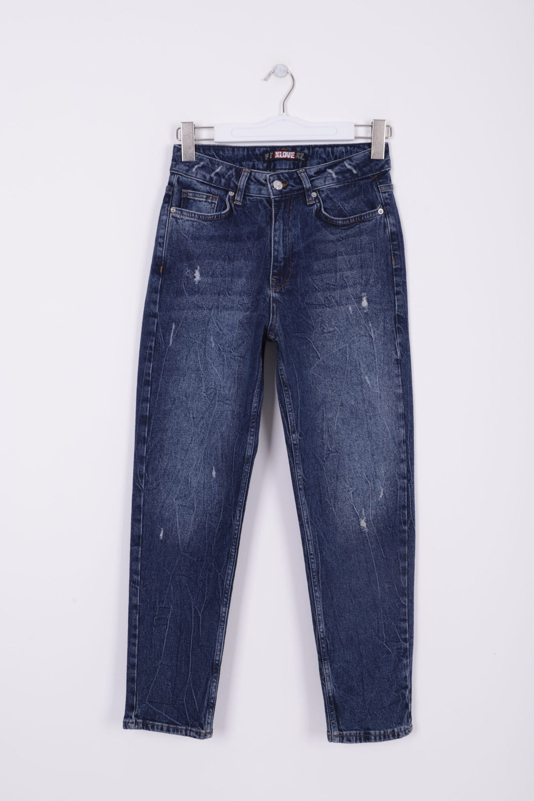 XLJ Destroy Lazer Detaylı Mom Fit Kot Pantolon - Albany