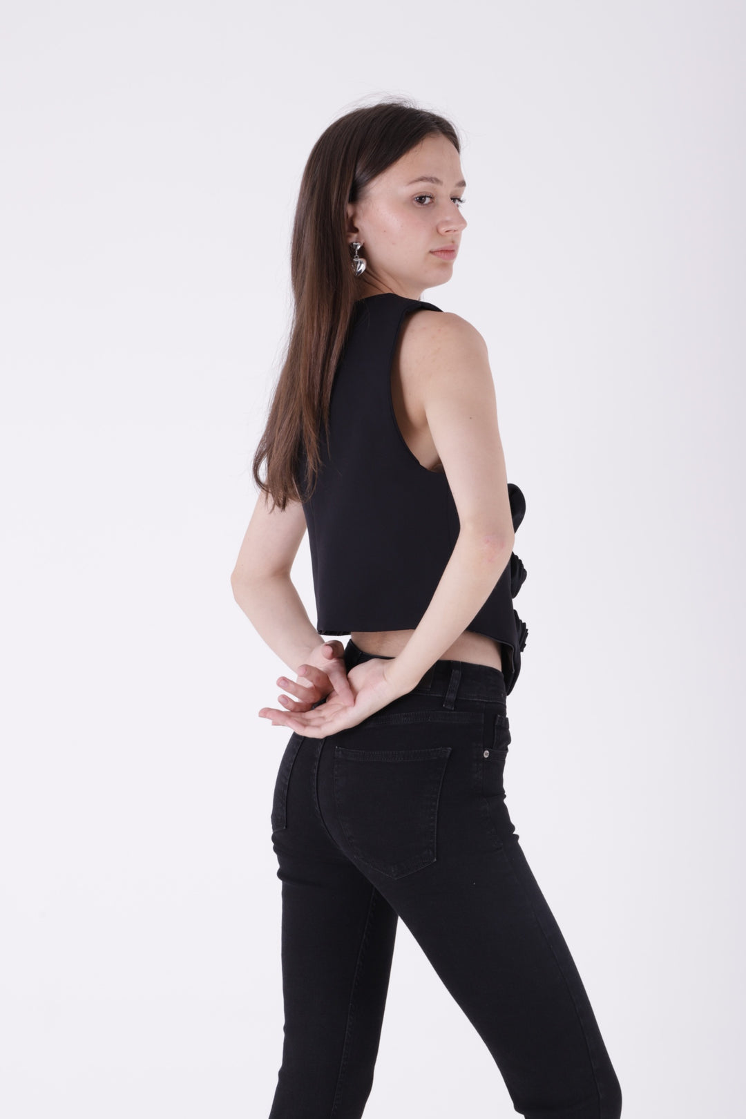 XLJ Skinny Jeans with Rhinestones on Hem Mixed - Potenza
