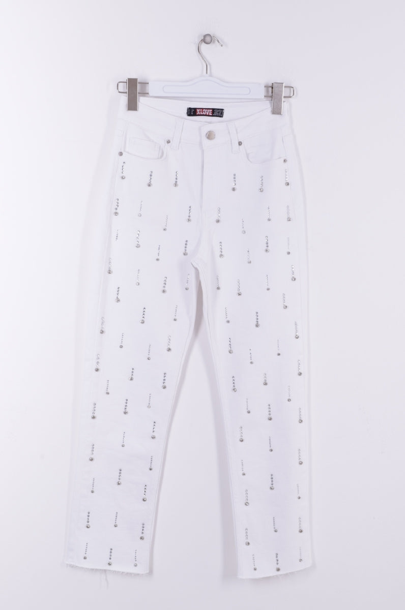 XLJ Mom Fit Jeans with Decorative Pieces on One Side - Malden