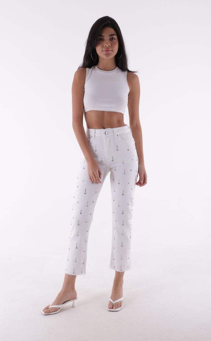 XLJ Mom Fit Jeans with Decorative Pieces on One Side - Malden