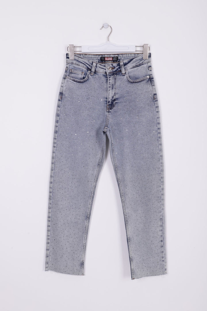 XLJ Mom Jeans with Metal Piece Details - Tomelloso
