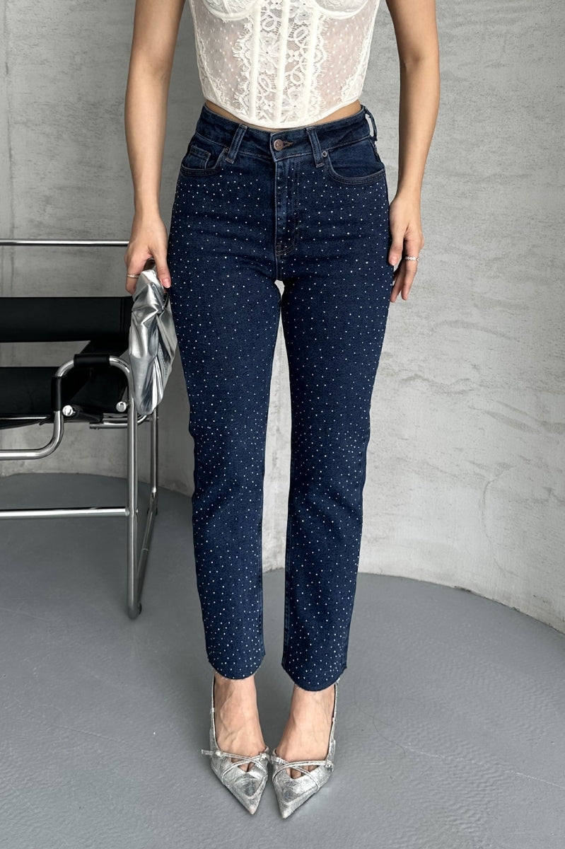 XLJ Mom Jeans with Metal Piece Details - West Fargo