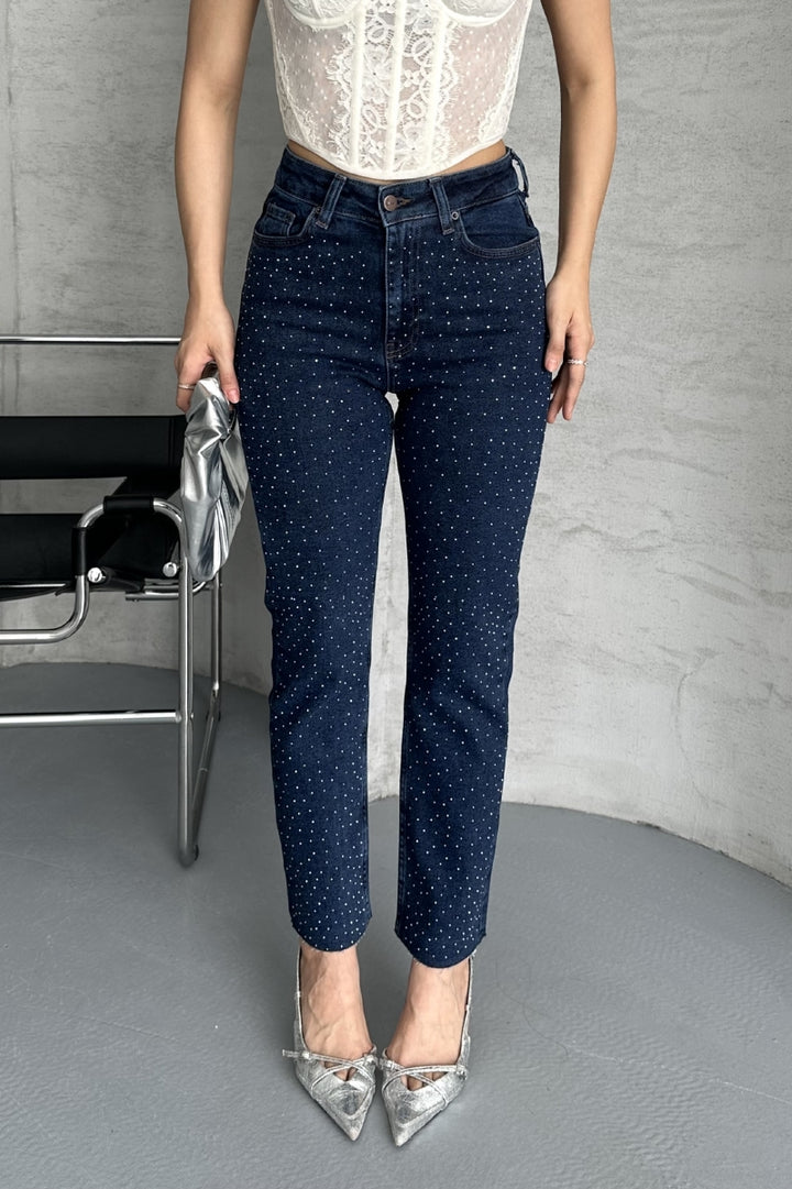 XLJ Mom Jeans with Metal Piece Details - West Fargo