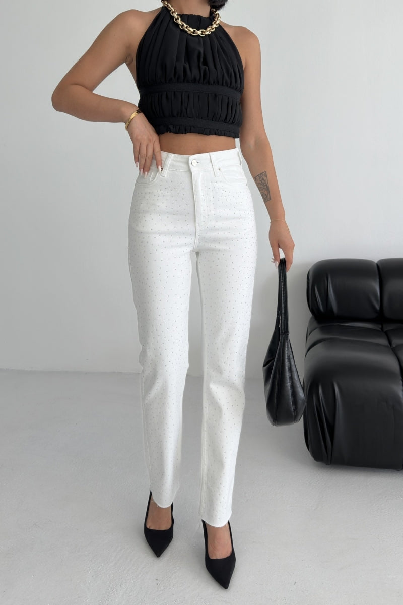 XLJ Mom Jeans with Metal Piece Details - Queen Creek