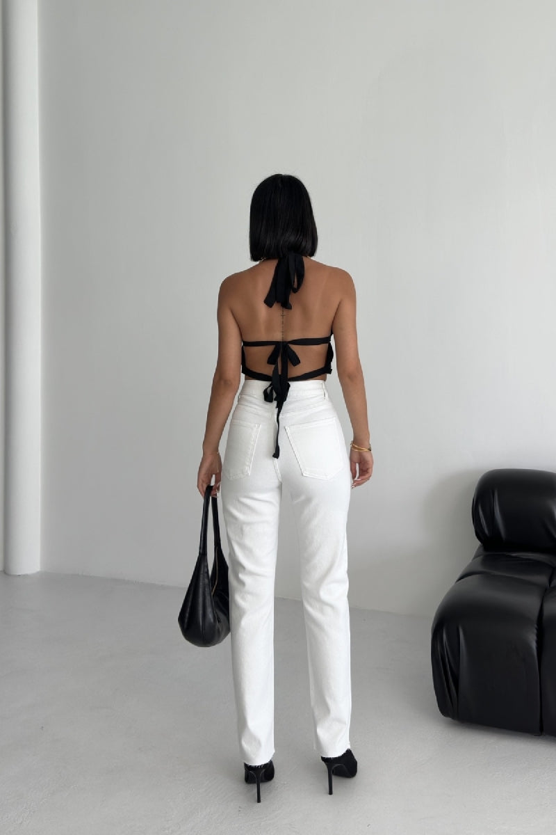 XLJ Mom Jeans with Metal Piece Details - Queen Creek