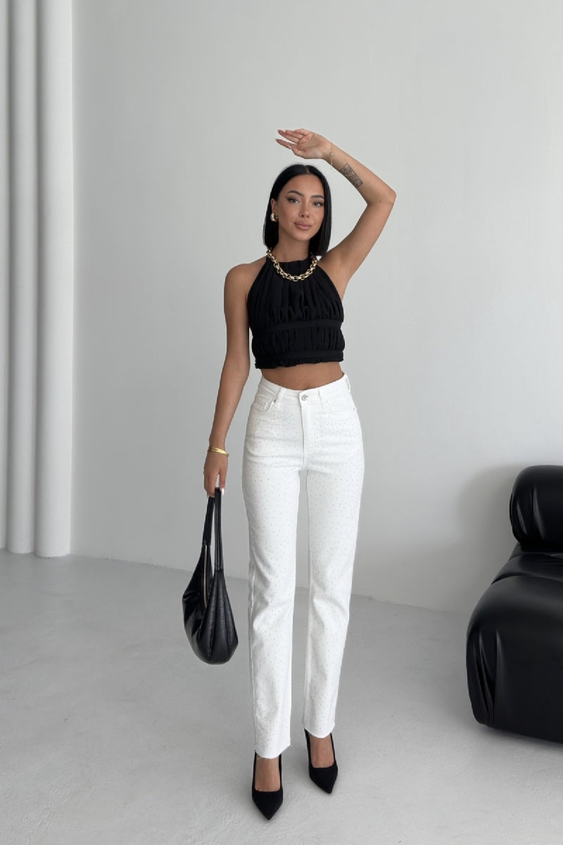 XLJ Mom Jeans with Metal Piece Details - Queen Creek