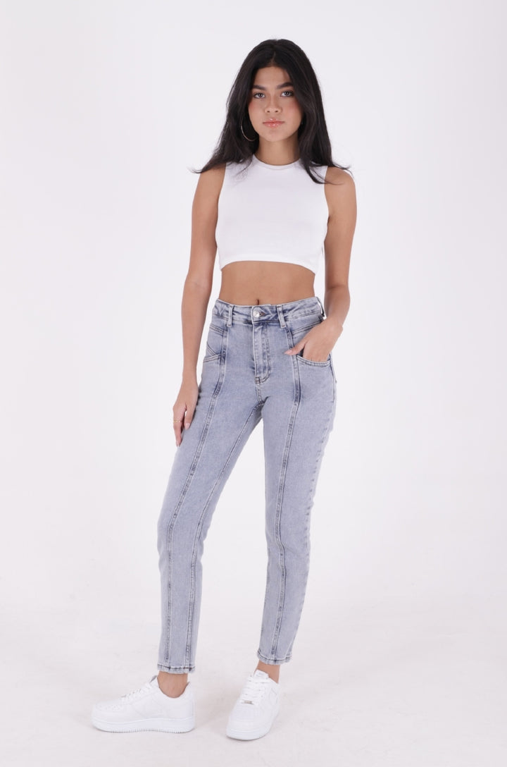 XLJ Front Split Mom Fit Jeans - Ourense
