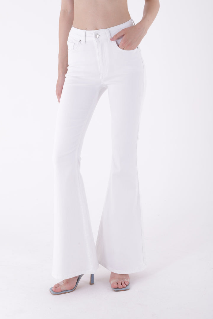 XLJ Wide Leg Flared Jean Mixed - Leer