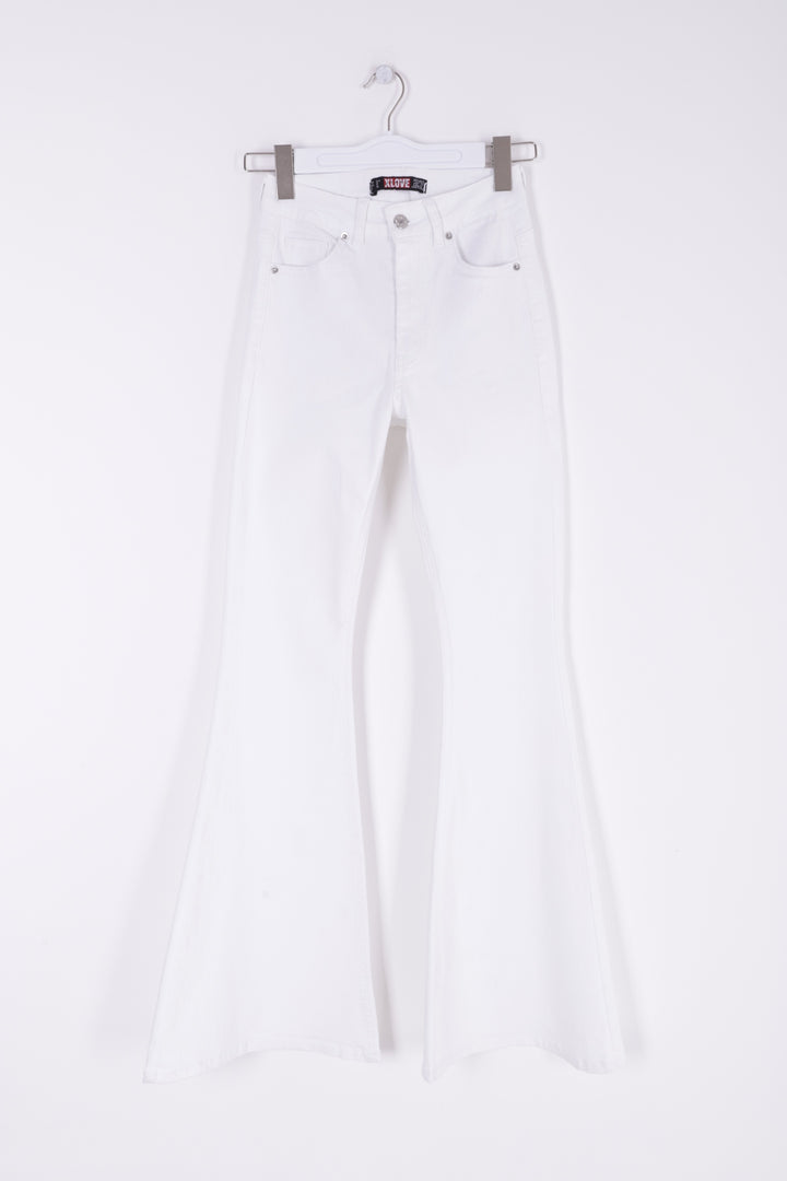 XLJ Wide Leg Flared Jean Mixed - Leer