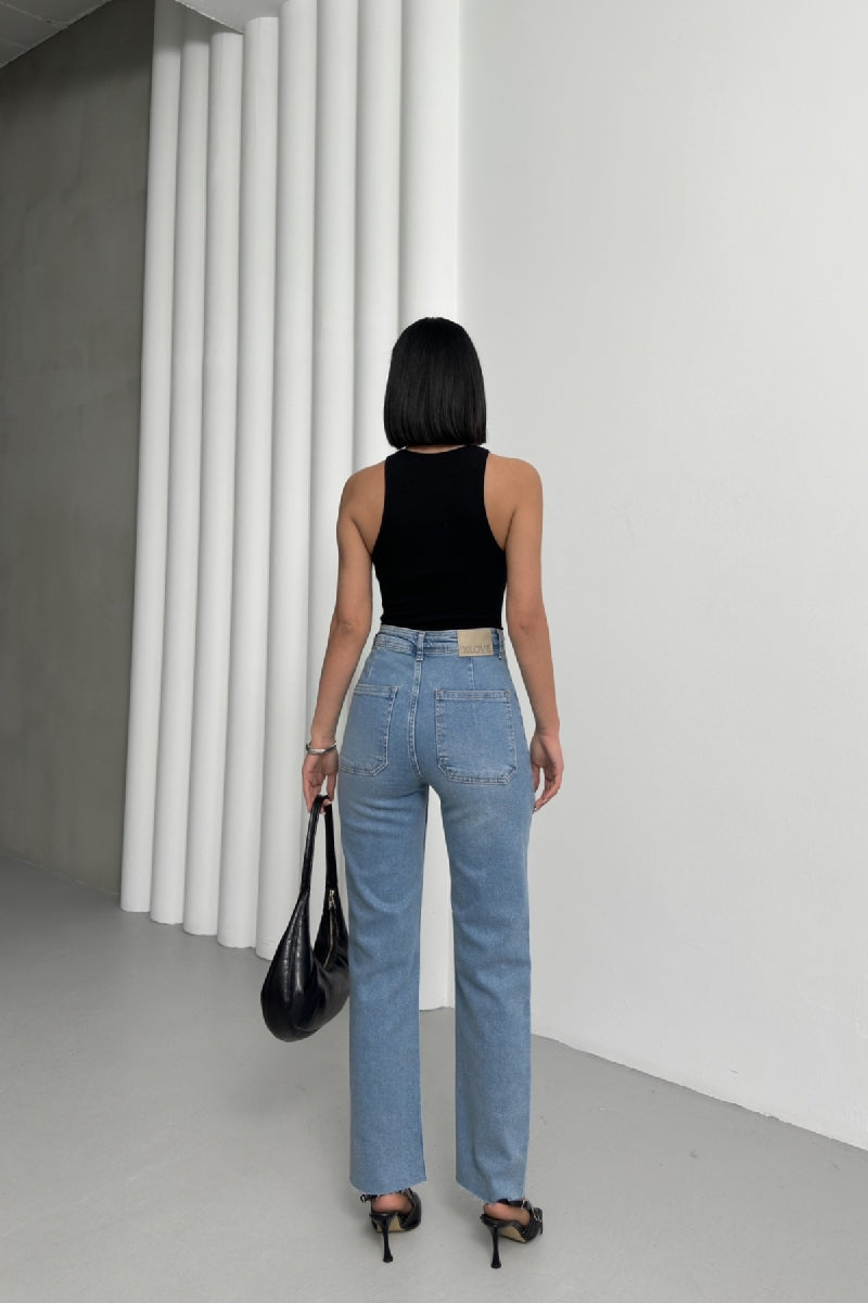 XLJ Palazzo Jeans with Pocket Detail - Porto