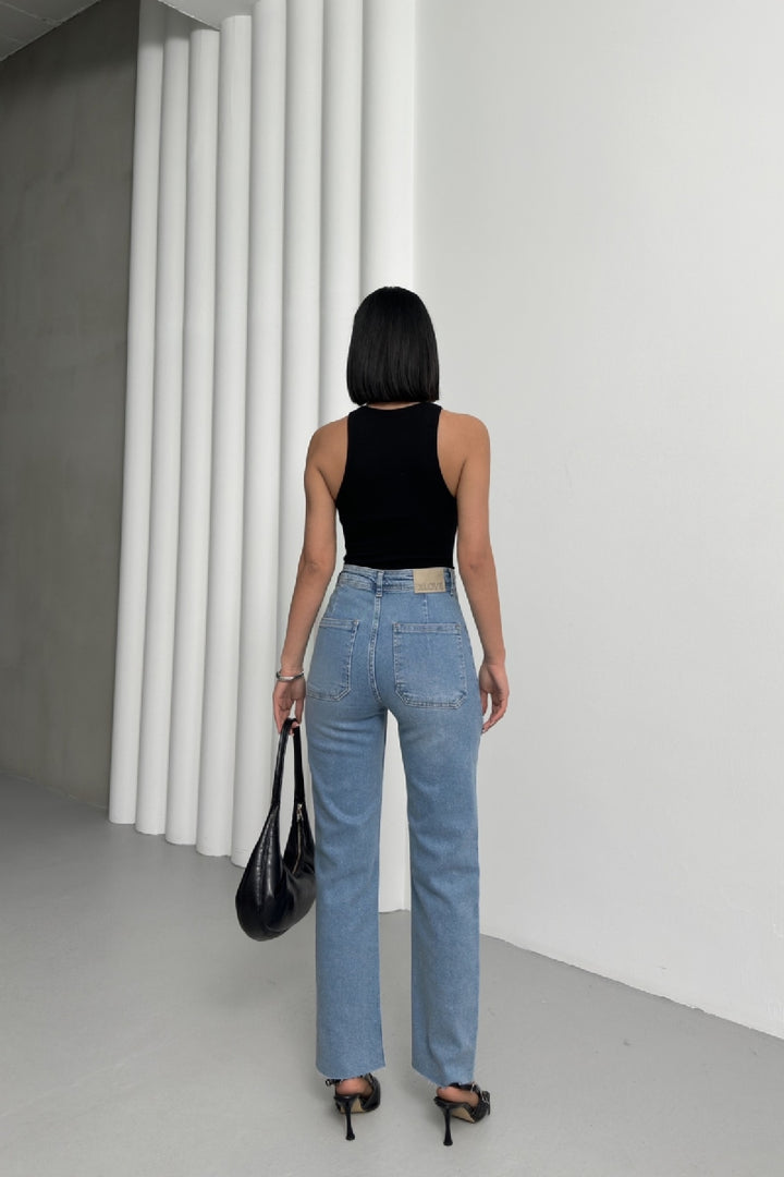 XLJ Palazzo Jeans with Pocket Detail - Porto