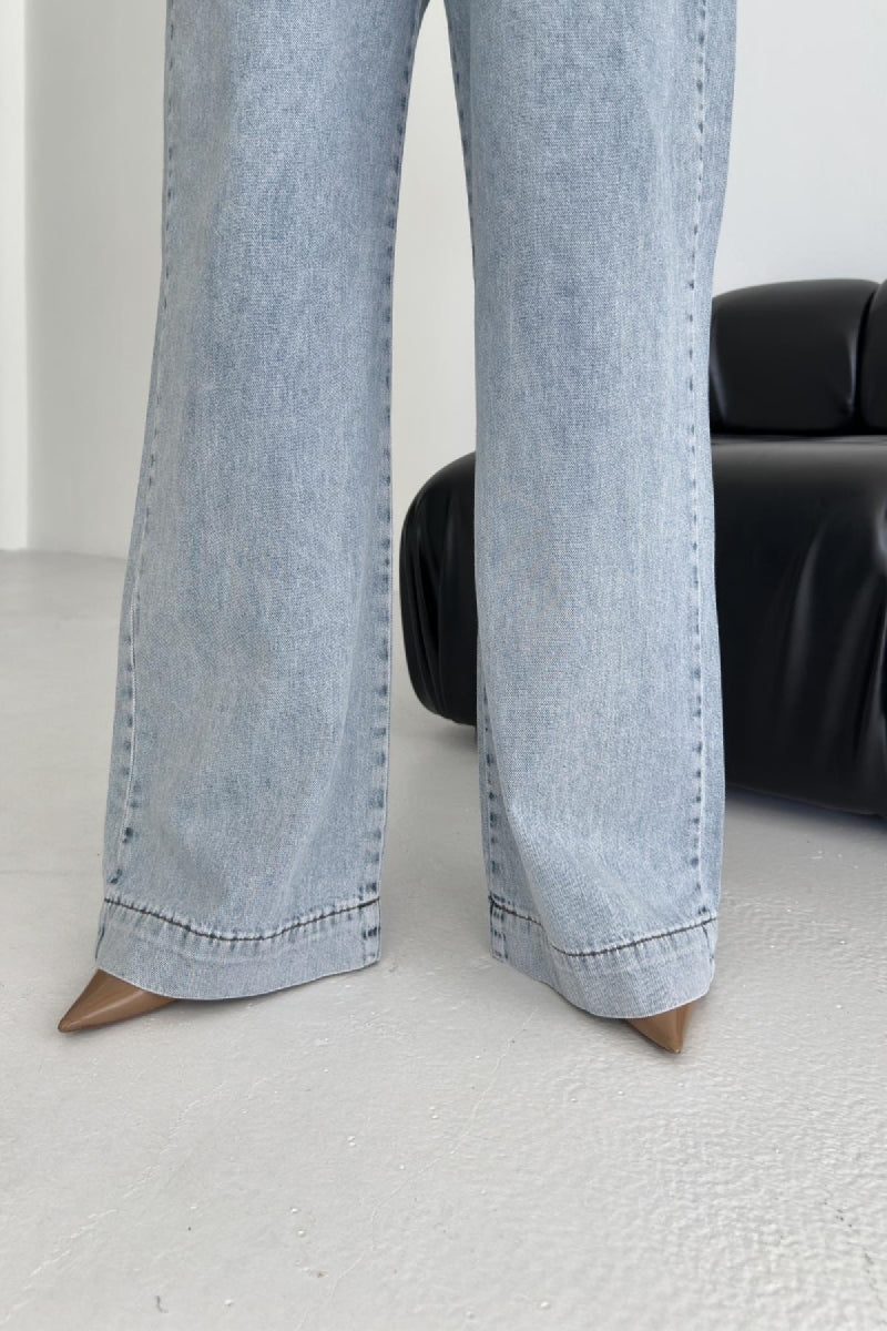 XLJ Elastic Waist Palazzo Jean Mixed - Tienen