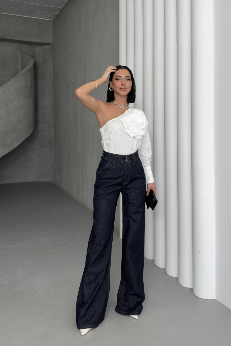 XLJ Palazzo Jeans with Dart Details Mixed - Lauderdale Lakes