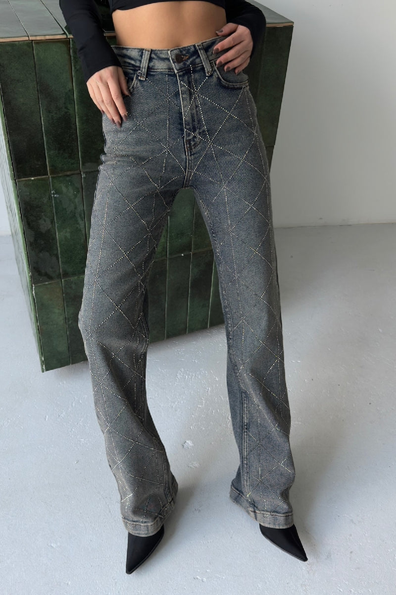 XLJ Argyle Patterned Jeans - Chorley