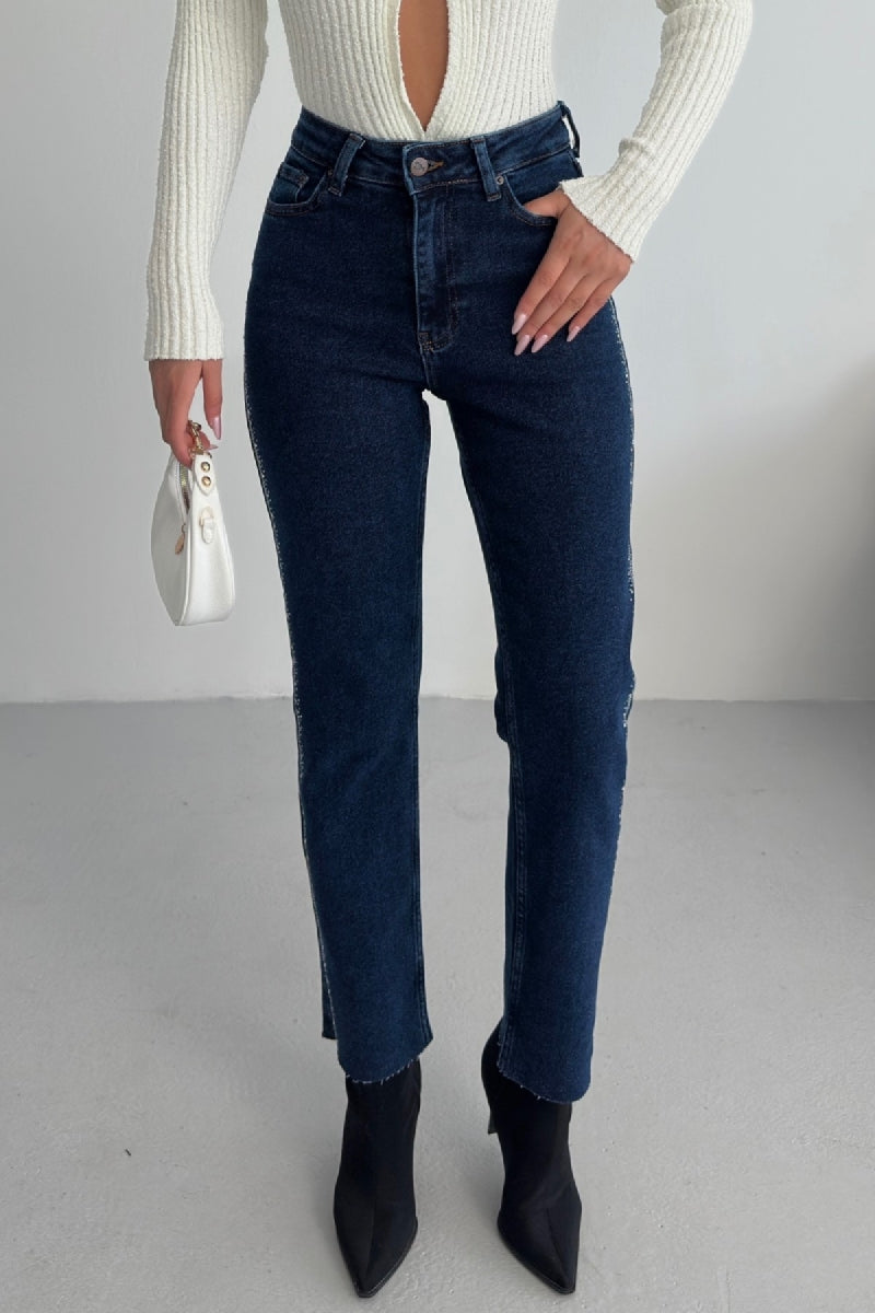 XLJ Side Embellished Jeans - Castle Rock