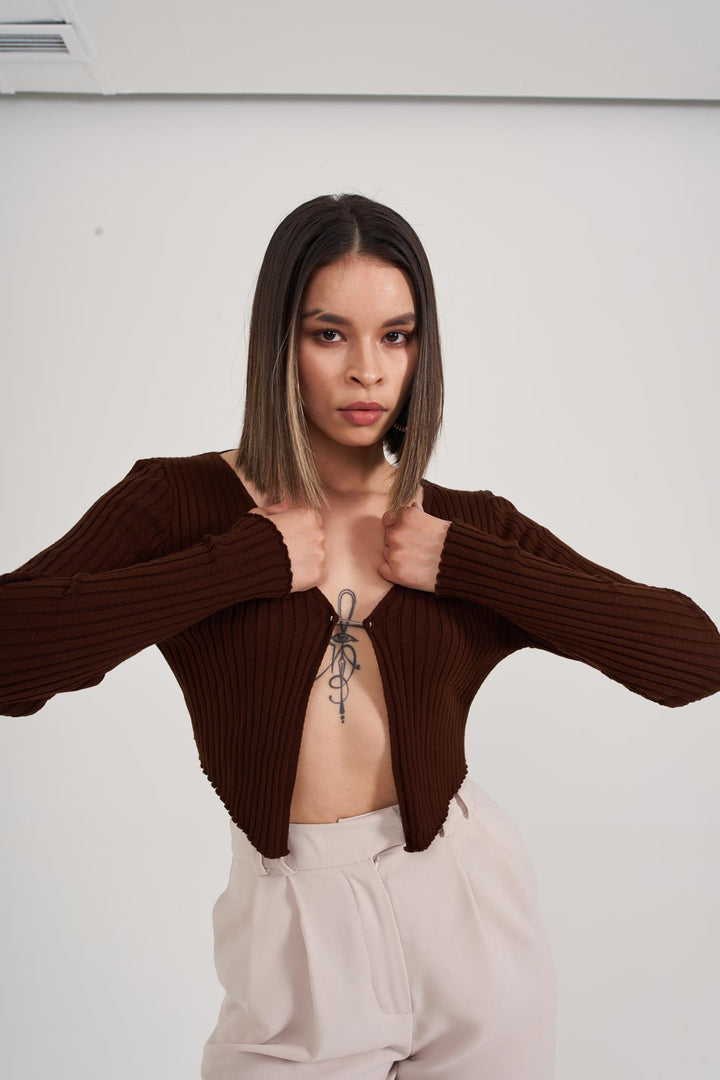 HLLY Women Odyssey Sweater Coffee - ريتشموند هيل