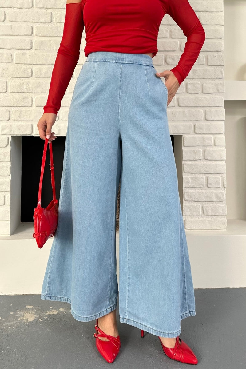 XLJ Elasticated Waist Wide Leg Jean - Scandicci