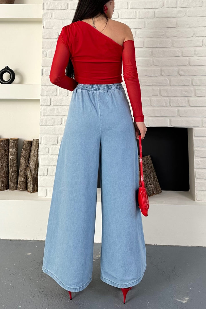 XLJ Elasticated Waist Wide Leg Jean - Scandicci