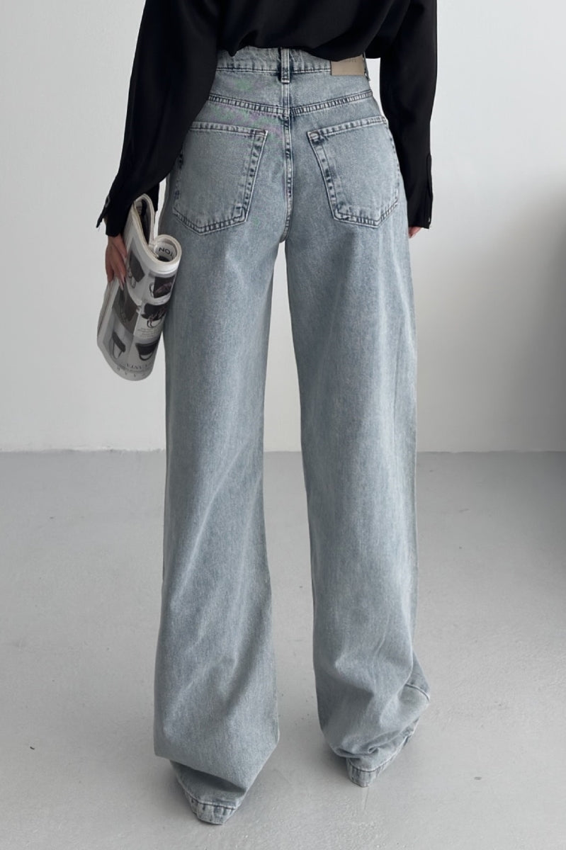 XLJ Wide Leg High Waisted Relaxed Jean Mixed - Steyr