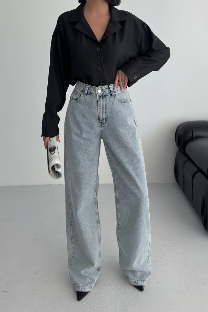 XLJ Wide Leg High Waisted Relaxed Jean Mixed - Steyr