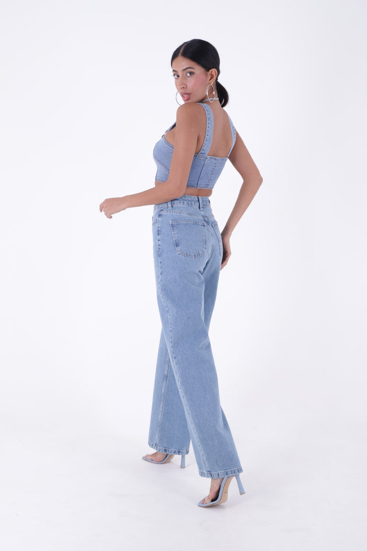 XLJ Wide Leg High Waisted Relaxed Jean Mixed - Danville