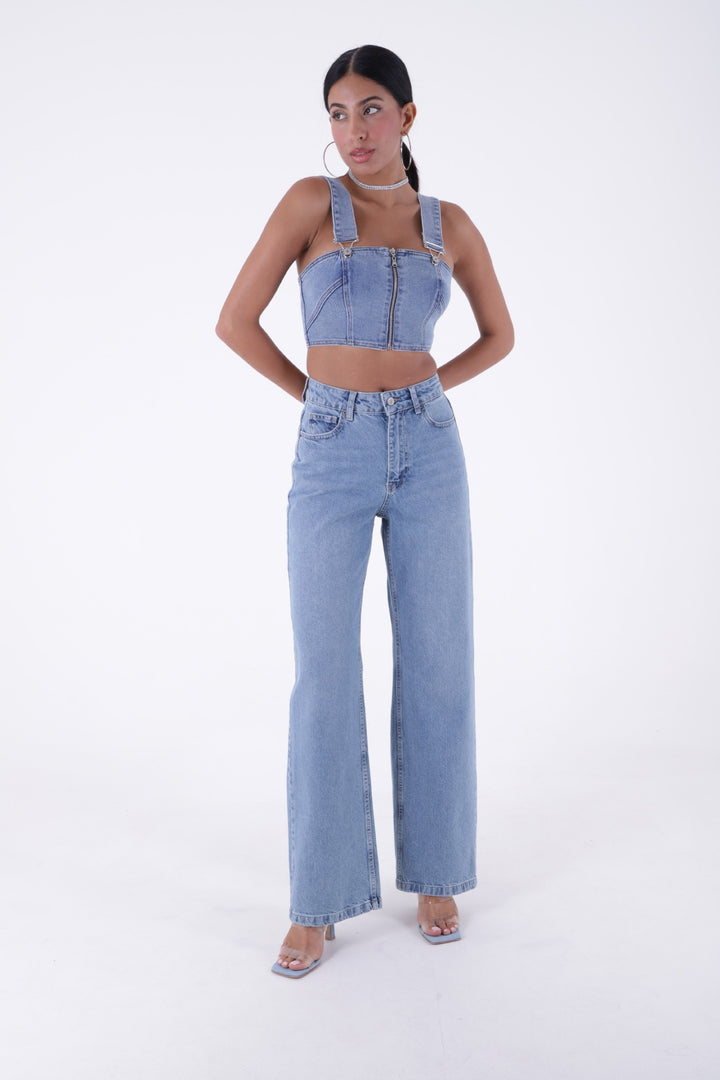 XLJ Wide Leg High Waisted Relaxed Jean Mixed - Danville