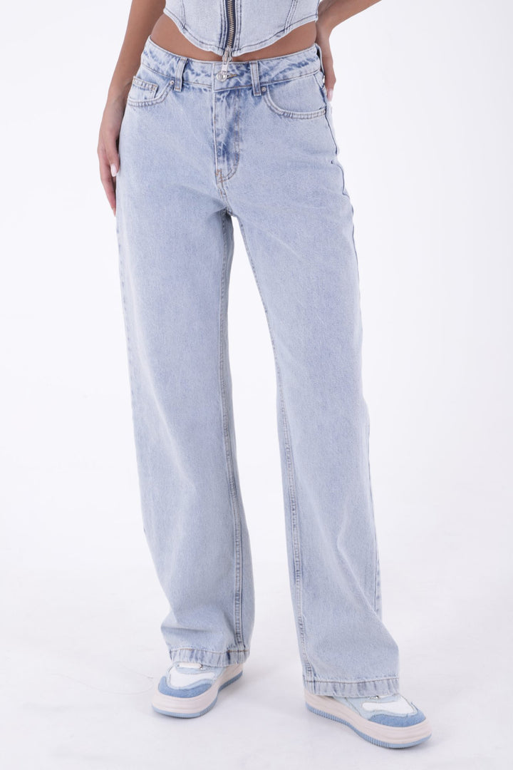 XLJ Wide Leg High Waisted Relaxed Jean Mixed - Wayne