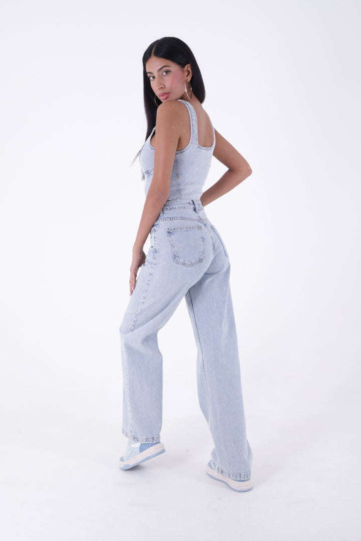 XLJ Wide Leg High Waisted Relaxed Jean Mixed - Wayne