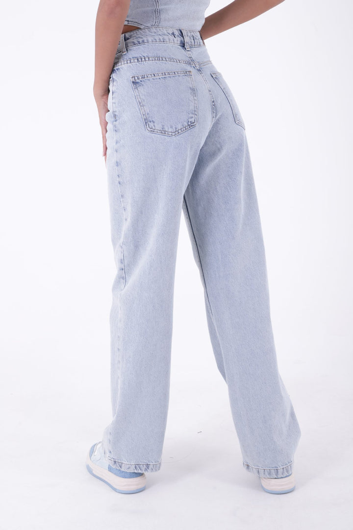 XLJ Wide Leg High Waisted Relaxed Jean Mixed - Wayne