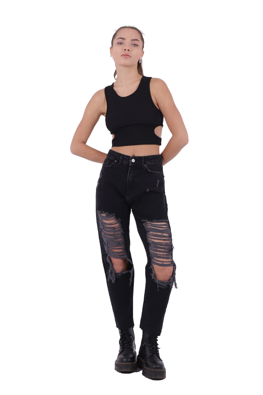 XLJ High Waisted and Ripped Jean Mixed - Nicolás Romero