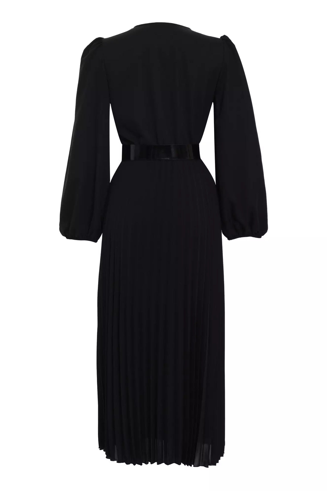 FRV Black crepe long sleeve midi dress - Thonon-les-Bains