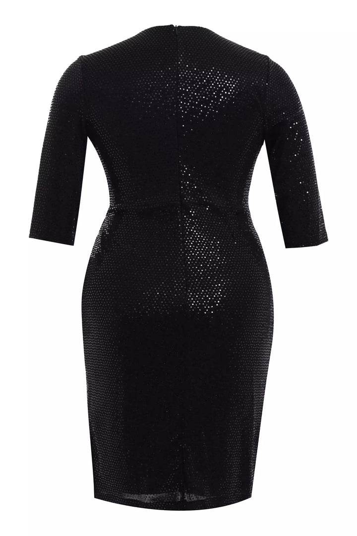 FRV Black plus size glare 3/4 sleeve mini dress - Esch-sur-Alzette