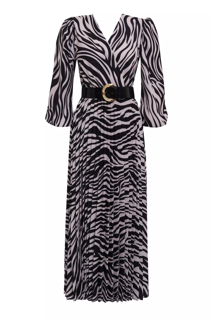 FRV Printed crepe long sleeve midi dress - Remscheid